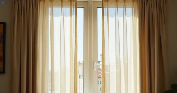 Dull dusty drapes in potts-point-nsw before professional cleaning